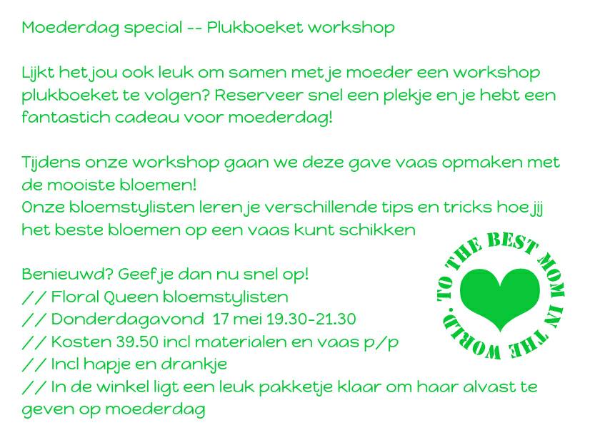 Moederdag special — Plukboeket workshop