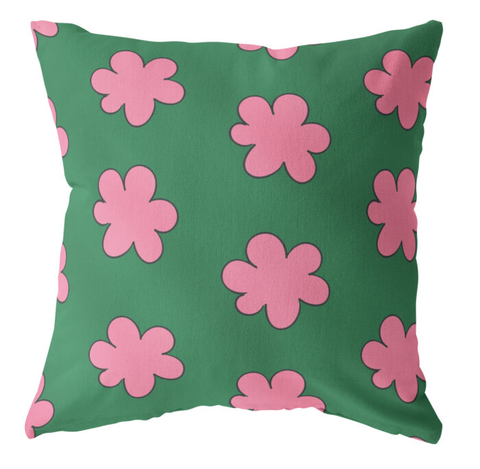 Buitenkussens Flowers spring groen