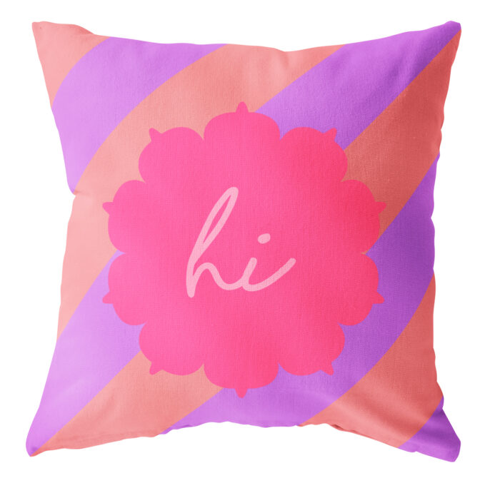 Buitenkussens Hi / Gestreept lila koraal