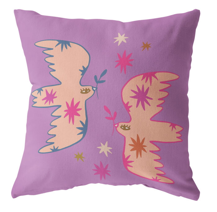 Buitenkussens Birds / Paars