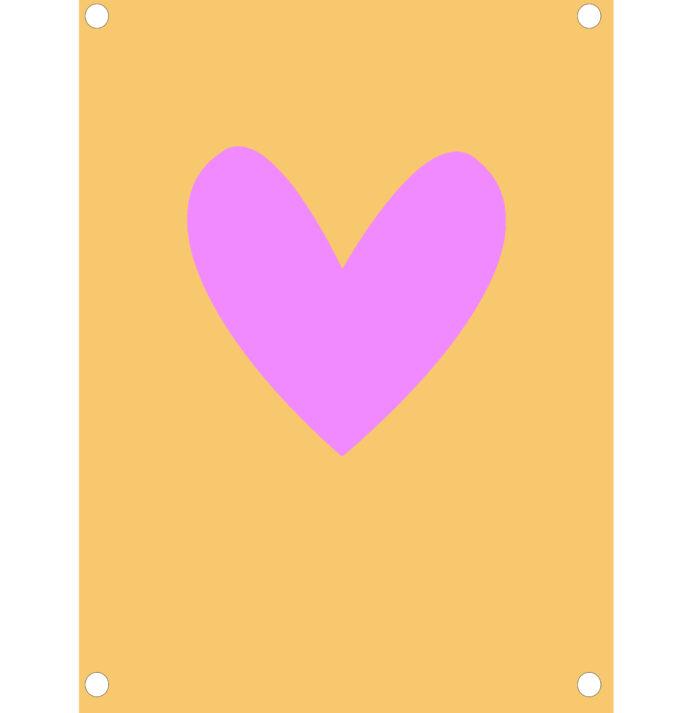 Tuinposter Hart / geel roze